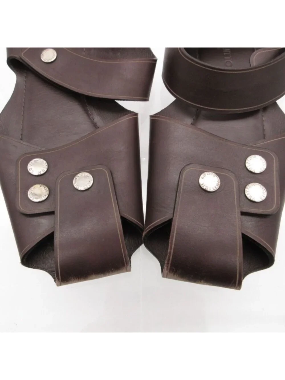 Louis Vuitton Sandals Leather Flat Shoes 10 Brown - Picture 7 of 10